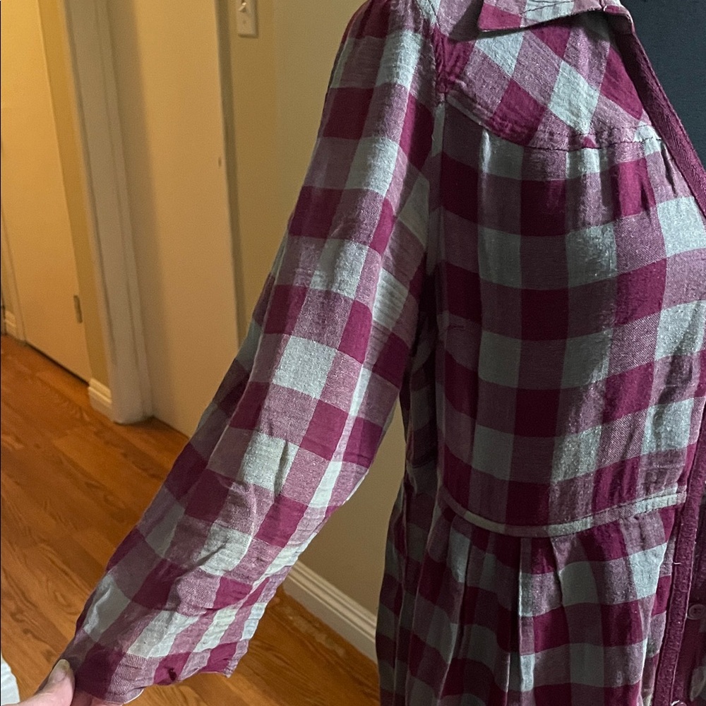 Decree Red and Gray Plaid Dress - Picture 3 of 8